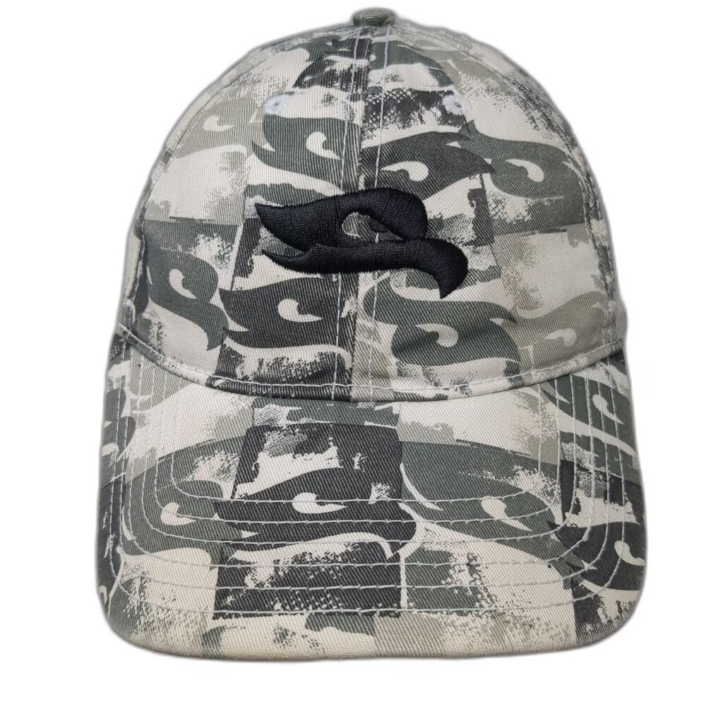 Tony Hawk Baseball Cap Beige Gray Green One Size Camo Print Embroidered Logo